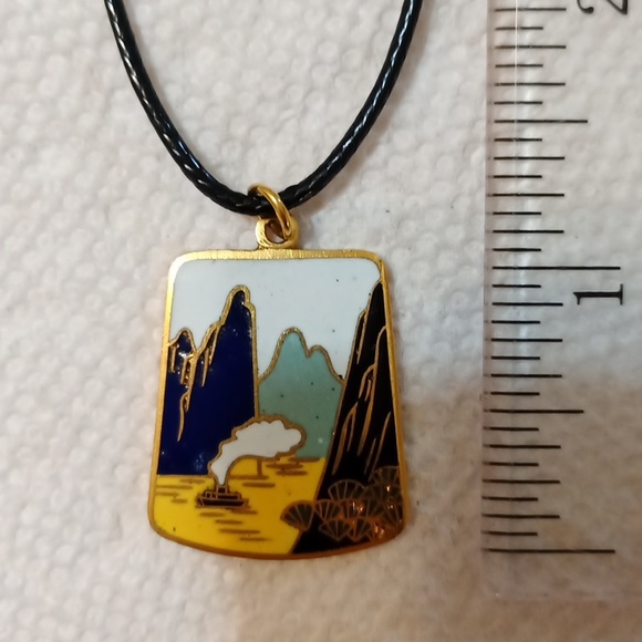 *3/$20* New Cloisonne Pendant choker corded necklace vintage - Picture 8 of 8